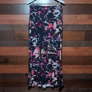 Pure Energy Women's Navy Blue Abstract Print Maxi Skirt